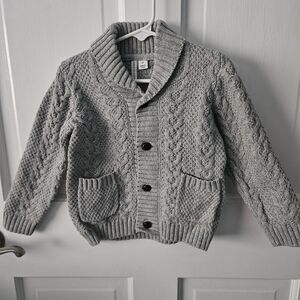 Janie and Jack Gray Cable Knit Cardigan